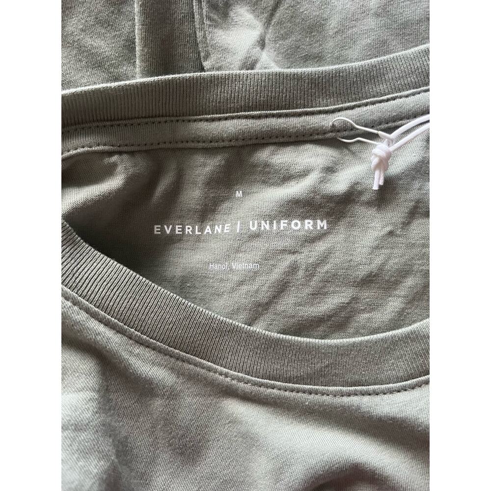 New Everlane The Organic Crew Shirt Green Size Medium Men - Picture 9 of 11